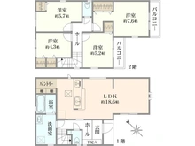 【東京都/江戸川区江戸川】江戸川区江戸川3丁目　新築戸建 間取り図