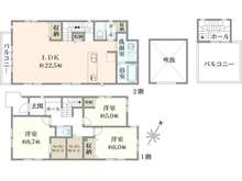 【東京都/足立区神明南】足立区神明南1丁目戸建て　2号棟 間取り図
