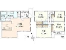 【千葉県/八千代市大和田新田】八千代市大和田新田3期　1号棟 間取り図