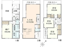 【千葉県/市川市行徳駅前】市川市行徳駅前4丁目　新築戸建て 間取り図