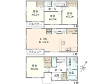 【東京都/足立区入谷】足立区入谷7丁目新築戸建(2号棟) 間取り図