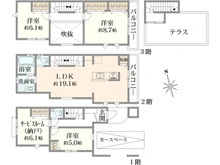 【東京都/豊島区池袋本町】豊島区池袋本町2丁目　新築戸建て2号棟 間取り図
