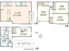 【東京都/北区田端】北区田端6丁目借地権付き新築戸建 間取り図