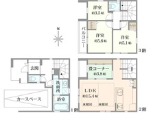 【東京都/豊島区東池袋】豊島区東池袋5丁目　新築戸建 間取り図