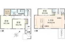 【埼玉県/川越市稲荷町】レーベンフラッツ上福岡GRAN VILLA 6号棟 間取り図