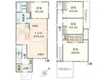 【埼玉県/川越市稲荷町】レーベンフラッツ上福岡GRAN VILLA 9号棟 間取り図