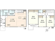 【埼玉県/川越市稲荷町】レーベンフラッツ上福岡GRAN VILLA 11号棟 間取り図