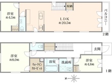 【東京都/杉並区井草】杉並区井草1丁目　B区画 間取り図