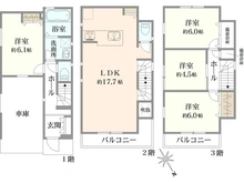 【神奈川県/川崎市高津区諏訪】川崎市高津区諏訪1丁目 新築一戸建て B号棟/全2棟 間取り図