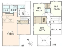【神奈川県/相模原市緑区東橋本】相模原市緑区東橋本3丁目　新築一戸建て　1号棟 / 全2棟 間取り図