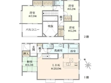 【東京都/町田市鶴川】町田市鶴川4丁目　新築一戸建て　1号棟 / 全2棟 間取り図