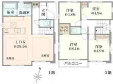 【東京都/町田市南大谷】町田市南大谷1丁目　新築一戸建て 間取り図