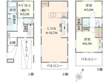 【神奈川県/大和市中央林間】大和市中央林間1丁目　新築戸建てB号棟 間取り図
