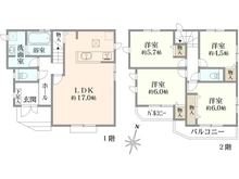 【神奈川県/相模原市南区御園】相模原市南区御園新築戸建2号棟 間取り図