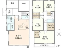 【神奈川県/厚木市妻田東】厚木市妻田東2丁目　新築戸建　1号棟 間取り図