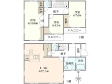 【神奈川県/海老名市東柏ケ谷】海老名市東柏ヶ谷5丁目　2号棟 間取り図
