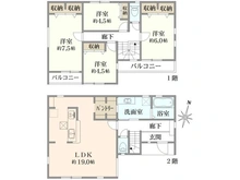 【神奈川県/大和市西鶴間】大和市西鶴間7丁目新築戸建て6号棟 間取り図