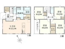 【神奈川県/相模原市緑区東橋本】相模原市緑区東橋本3丁目 新築一戸建て 12号棟 / 全12棟 間取り図