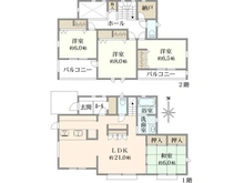 【東京都/町田市東玉川学園】町田市東玉川学園　新築戸建て 間取り図