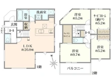 【神奈川県/海老名市杉久保南】海老名市杉久保南3丁目新築戸建て1号棟 間取り図