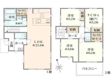 【神奈川県/海老名市杉久保南】海老名市杉久保南3丁目新築戸建て3号棟 間取り図