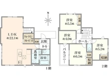 【神奈川県/海老名市国分北】海老名市国分北3丁目　新築戸建て 間取り図