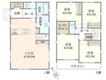 【神奈川県/厚木市元町】厚木市元町　新築戸建て 間取り図