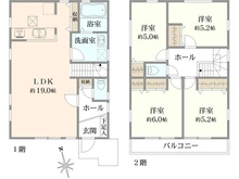 【神奈川県/厚木市南町】厚木市南町　新築戸建て　1号棟 間取り図