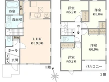 【神奈川県/厚木市南町】厚木市南町　新築戸建て　2号棟 間取り図