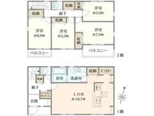 【神奈川県/大和市南林間】～新築戸建～ 大和市南林間7丁目　2号棟 間取り図