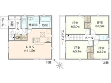【神奈川県/相模原市中央区田名】相模原市中央区田名新築戸建て1号棟 間取り図