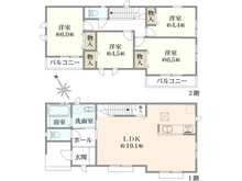 【神奈川県/相模原市南区西大沼】相模原市南区西大沼3丁目　L号棟 間取り図