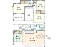 【東京都/町田市木曽西】東京都町田市木曽西3丁目　1号棟 間取り図
