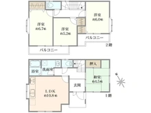【神奈川県/海老名市上今泉】海老名市上今泉1丁目　戸建 間取り図