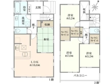 【神奈川県/相模原市南区相模台】相模原市南区相模台6丁目 新築一戸建て 2号棟 / 全2棟 間取り図