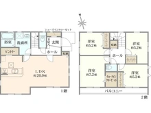 【神奈川県/海老名市河原口】海老名市河原口2丁目　新築一戸建て 全1棟 間取り図