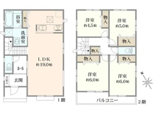 【東京都/町田市鶴川】町田市鶴川1丁目　新築戸建て　A号棟 間取り図