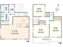 【神奈川県/海老名市国分寺台】海老名市国分寺台1丁目　B号棟 間取り図