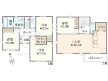 【神奈川県/相模原市緑区東橋本】相模原市緑区東橋本3丁目 新築一戸建て 2号棟 / 全12棟 間取り図