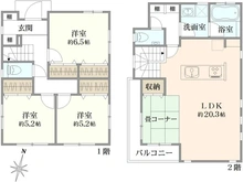 【神奈川県/座間市相武台】座間市相武台3丁目　戸建て 間取り図