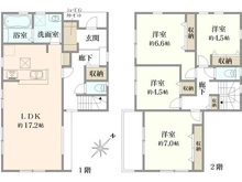 【神奈川県/大和市福田】大和市福田　新築一戸建て　1号棟/全10棟 間取り図