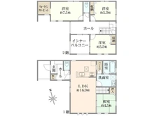 【神奈川県/相模原市中央区田名】田名新築戸建て6号棟 間取り図
