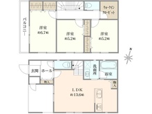 【神奈川県/平塚市花水台】平塚市花水台　新築戸建 間取り図