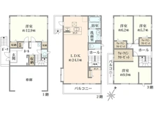 【神奈川県/相模原市中央区中央】相模原市中央区中央1丁目　戸建て 間取り図