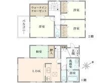 【神奈川県/相模原市中央区小山】相模原市中央区小山2丁目　戸建て 間取り図