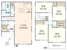 【神奈川県/相模原市南区上鶴間】相模原市南区上鶴間1丁目　新築一戸建て No.1/全4棟 間取り図