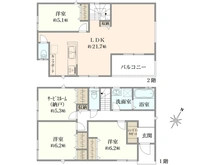 【神奈川県/相模原市南区上鶴間】相模原市南区上鶴間1丁目　新築一戸建て No.2/全4棟 間取り図
