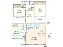 【神奈川県/大和市中央林間】大和市中央林間5丁目　戸建 間取り図