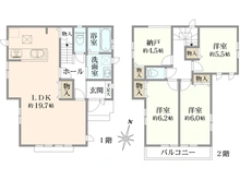 【神奈川県/大和市南林間】～新築戸建～ 大和市南林間7丁目　1号棟 間取り図