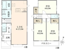 【神奈川県/大和市南林間】～新築戸建～ 大和市南林間7丁目　2号棟 間取り図
